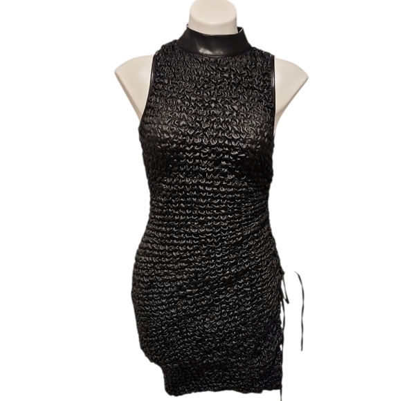 Maniere De Voir Vegan Leather Mini Dress - Picture 4 of 7